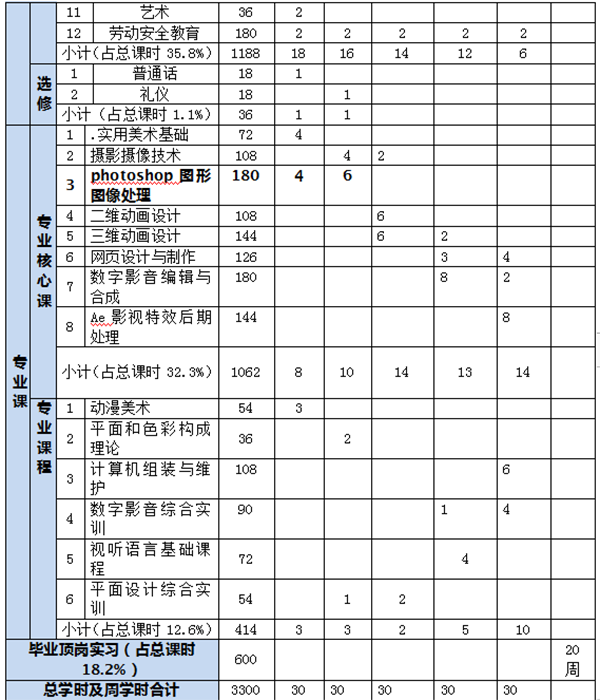 数字媒体技术应用专业人才培养方案